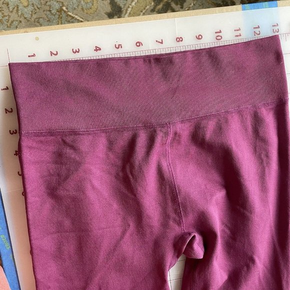 L'urv Leggings Womens  Medium Mauve Pink  High Rise Pull On Nylon Spandex - Picture 10 of 13